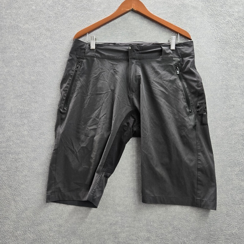 Race Face Men Activewear Shorts L/G Black Cargo Logo Zipper Mountain Bike